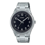 Casio MTP-V005D-1B4 férfi karóra, acél tok és szíj, fekete számlap, 40 mm