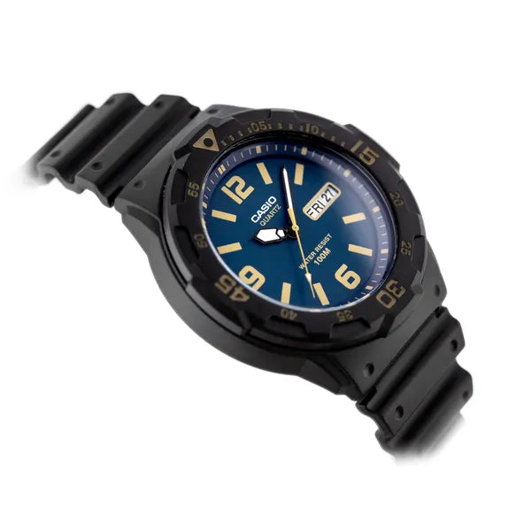 Casio MRW-200H-2B3 férfi kvarc karóra, 43 mm, WR100, kék számlap