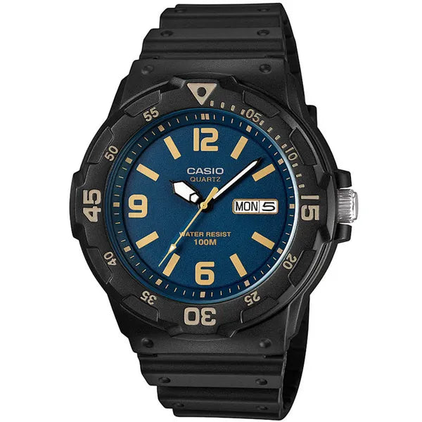Casio MRW-200H-2B3 férfi kvarc karóra, 43 mm, WR100, kék számlap
