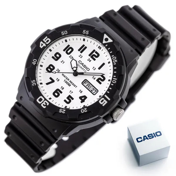 Casio MRW-200H-7B férfi karóra, kvarc, WR100, 43 mm, fehér számlap