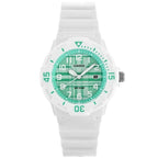 Casio LRW-200H-3CVDF női karóra, 33 mm, zöld számlap, fehér szíj, WR100