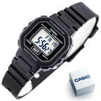 Casio LA-20WH-1AEF gyerek digitális karóra, fekete, WR30, díszdobozzal