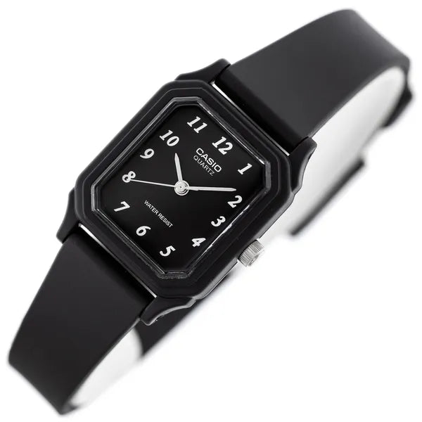 Casio LQ-142-1B női karóra, fekete, kvarc, WR30, díszdoboz