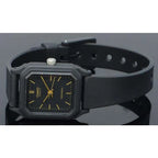 Casio LQ-142-1E női karóra, fekete, kvarc, WR30, akril üveg, díszdoboz