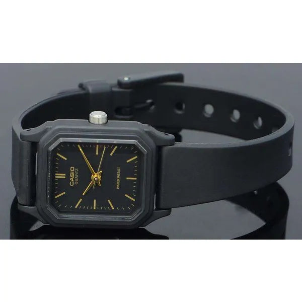 Casio LQ-142-1E női karóra, fekete, kvarc, WR30, akril üveg, díszdoboz