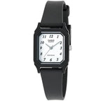 Casio LQ-142-7B női karóra, fekete műanyag szíj, fehér számlap, WR30