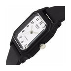 Casio LQ-142-7B női karóra, fekete műanyag szíj, fehér számlap, WR30