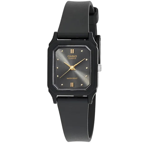 Casio LQ-142E-1A női kvarc karóra, fekete, 23 mm, WR30, díszdobozzal