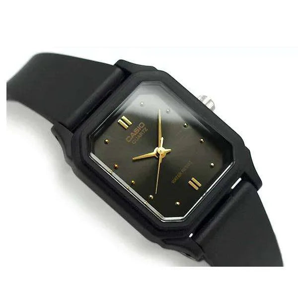 Casio LQ-142E-1A női kvarc karóra, fekete, 23 mm, WR30, díszdobozzal