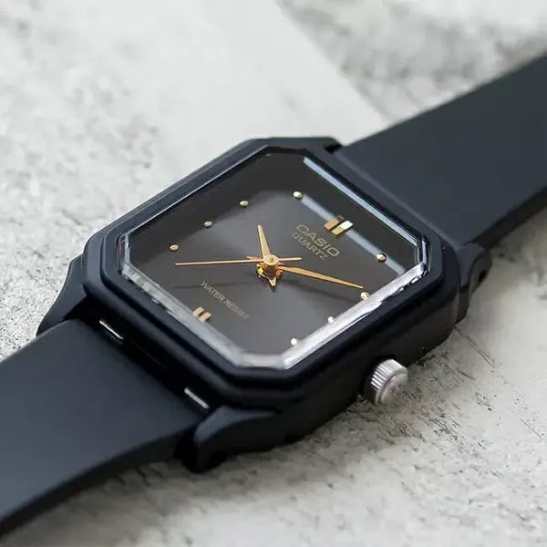 Casio LQ-142E-1A női kvarc karóra, fekete, 23 mm, WR30, díszdobozzal