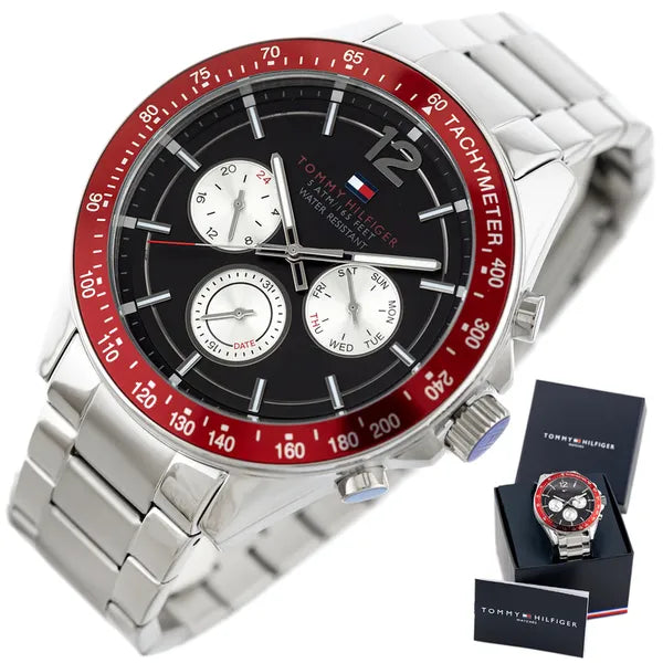 Tommy Hilfiger 1791122 férfi karóra, kvarc, acél szíj, fekete számlap, WR50