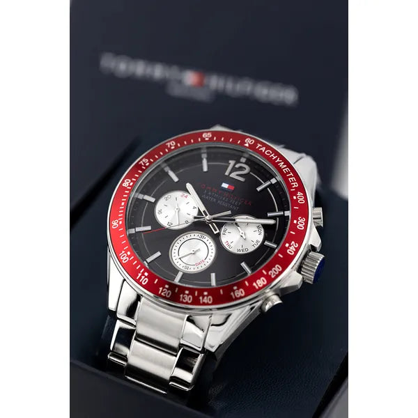 Tommy Hilfiger 1791122 férfi karóra, kvarc, acél szíj, fekete számlap, WR50