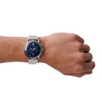 Emporio Armani AR11238 férfi kronográf óra, acél szíj, kék számlap, WR50