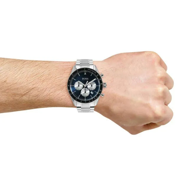 Hugo Boss Trophy 1513630 férfi kronográf karóra, 44 mm, acél, kék
