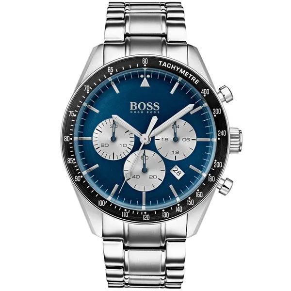 Hugo Boss Trophy 1513630 férfi kronográf karóra, 44 mm, acél, kék