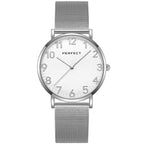 Perfect F342-01 női karóra, 36 mm, ezüst, fém szíj, kvarc, WR30