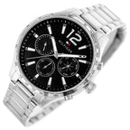 Tommy Hilfiger férfi karóra 1791469, 44 mm, fekete számlap, rozsdamentes acél