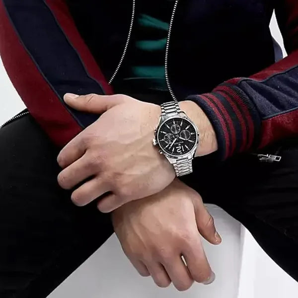 Tommy Hilfiger férfi karóra 1791469, 44 mm, fekete számlap, rozsdamentes acél