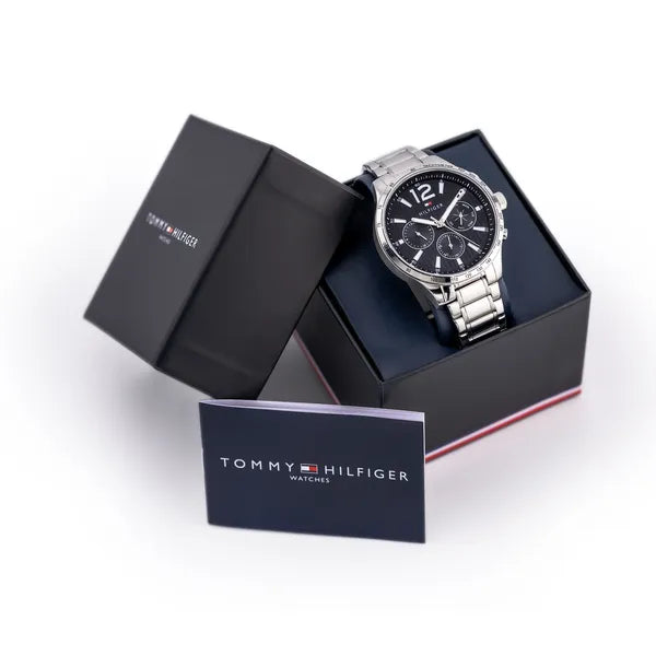 Tommy Hilfiger férfi karóra 1791469, 44 mm, fekete számlap, rozsdamentes acél