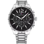 Tommy Hilfiger férfi karóra 1791469, 44 mm, fekete számlap, rozsdamentes acél