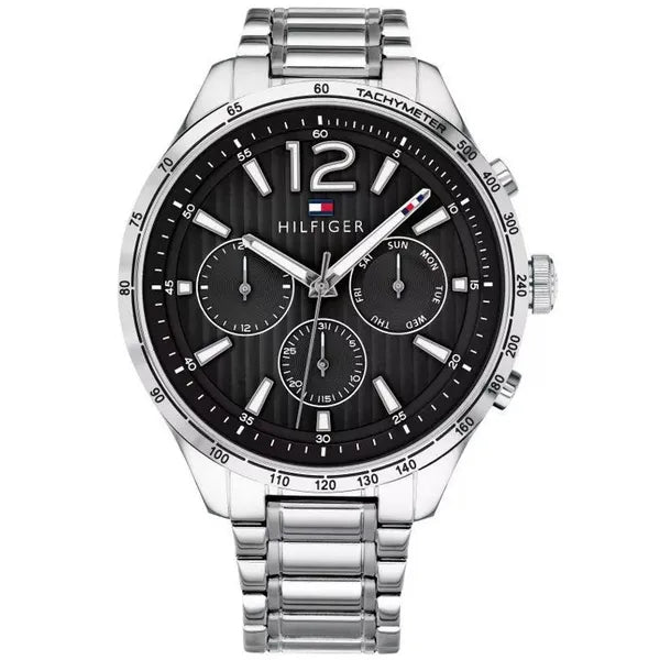 Tommy Hilfiger férfi karóra 1791469, 44 mm, fekete számlap, rozsdamentes acél