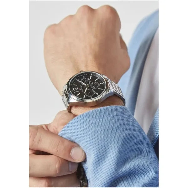 Tommy Hilfiger férfi karóra 1791469, 44 mm, fekete számlap, rozsdamentes acél