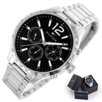 Tommy Hilfiger férfi karóra 1791469, 44 mm, fekete számlap, rozsdamentes acél