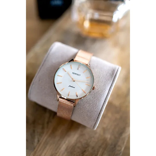Perfect F353-06 női karóra, rózsaarany, 36 mm, kvarc, WR30 + díszdoboz