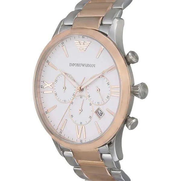 Emporio Armani AR11209 férfi kronográf óra, rozéarany-ezüst, 43 mm, 5 ATM