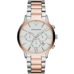 Emporio Armani AR11209 férfi kronográf óra, rozéarany-ezüst, 43 mm, 5 ATM