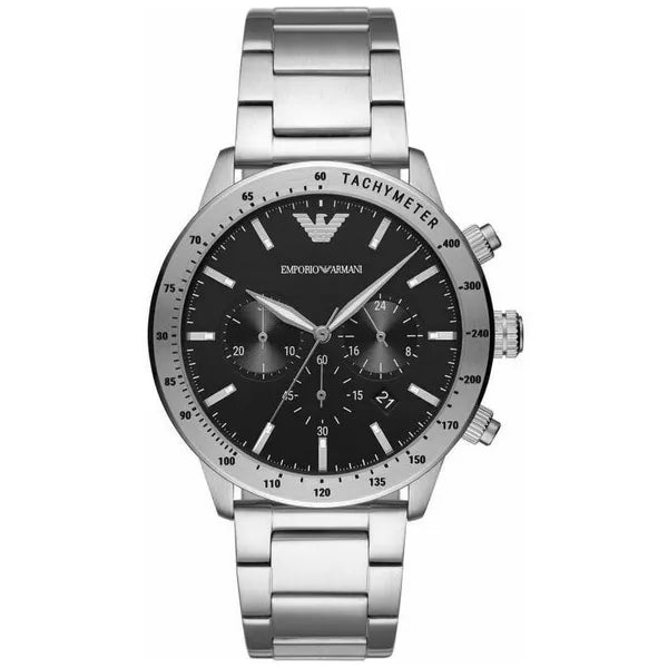 Emporio Armani férfi karóra AR11241, kronográf, acél, fekete/ezüst, 43 mm