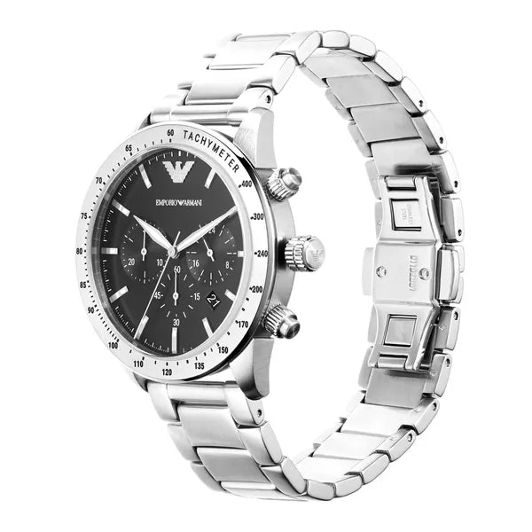 Emporio Armani férfi karóra AR11241, kronográf, acél, fekete/ezüst, 43 mm