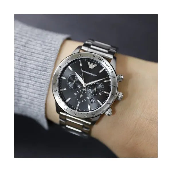 Emporio Armani férfi karóra AR11241, kronográf, acél, fekete/ezüst, 43 mm