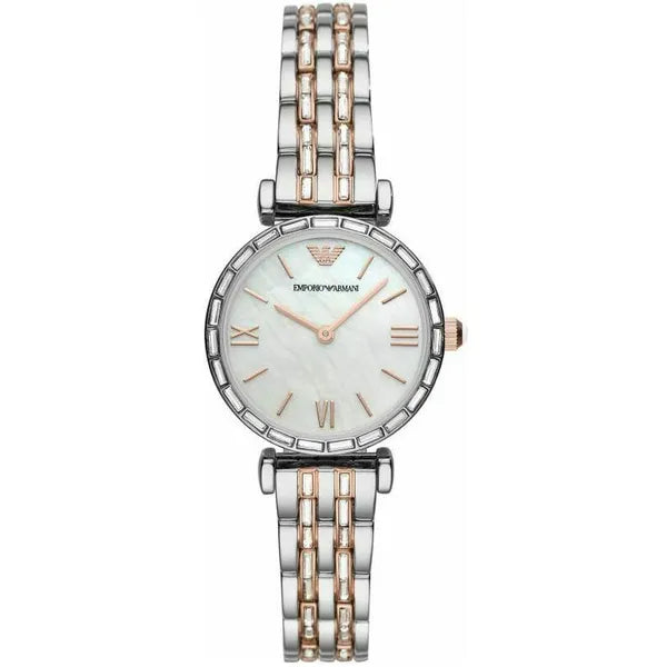 Emporio Armani AR11290 női karóra, 28 mm, kétszínű acél, gyöngyház számlap