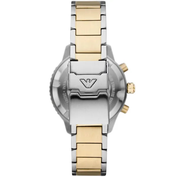 Emporio Armani AR11361 férfi búvár kronográf óra, 43 mm, WR100, két színű acél