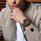 Emporio Armani AR11361 férfi búvár kronográf óra, 43 mm, WR100, két színű acél