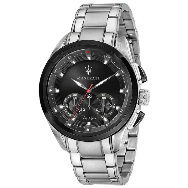 Maserati Competizione férfi kronográf karóra, 43 mm, acél, fekete WR100