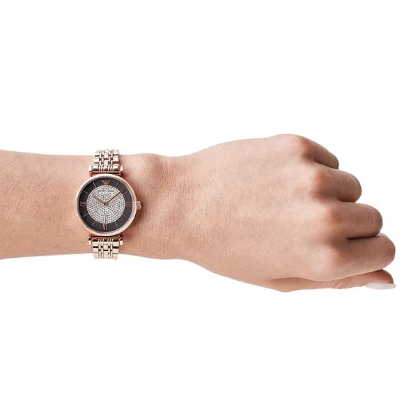 Emporio Armani Gianni T-Bar AR11402 női karóra, 32 mm, rozéarany kvarc