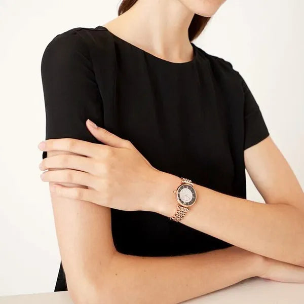 Emporio Armani Gianni T-Bar AR11402 női karóra, 32 mm, rozéarany kvarc