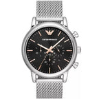 Emporio Armani férfi óra AR11429, milánói szíj, fekete számlap, kronográf, WR50
