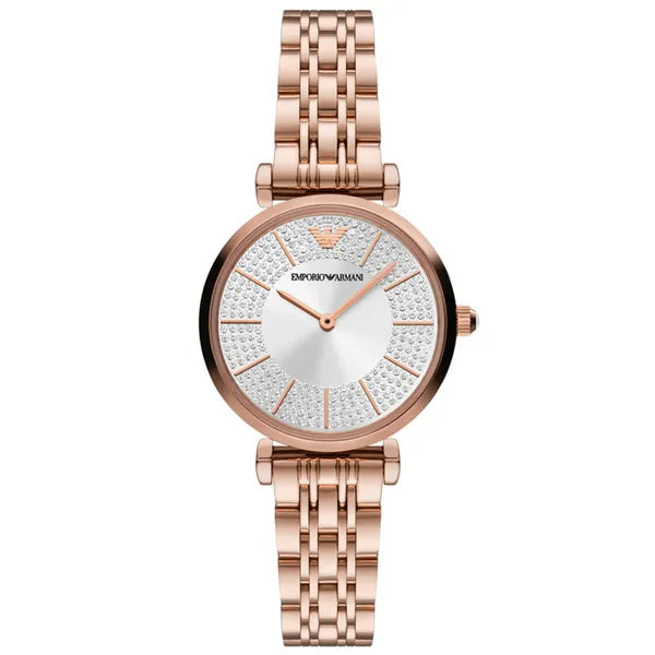 Emporio Armani Gianni T-Bar AR11446 női karóra, rozéarany acél, 32 mm, kvarc