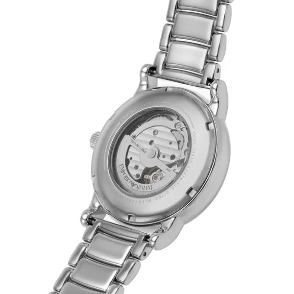 Emporio Armani Luigi férfi automata óra, nyitott számlap, acél, kék AR60036