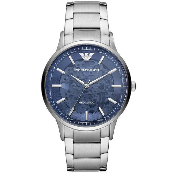 Emporio Armani AR60037 automata férfi karóra, skeleton, acél, 43 mm, kék