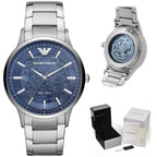 Emporio Armani AR60037 automata férfi karóra, skeleton, acél, 43 mm, kék