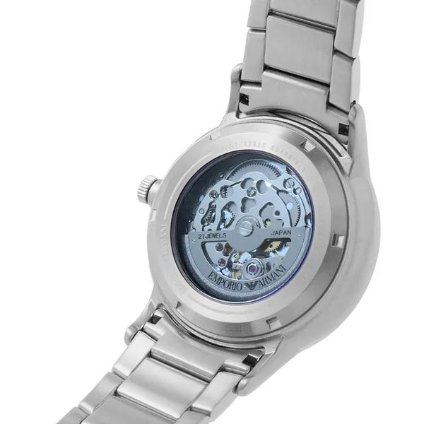 Emporio Armani AR60037 automata férfi karóra, skeleton, acél, 43 mm, kék