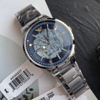 Emporio Armani AR60037 automata férfi karóra, skeleton, acél, 43 mm, kék