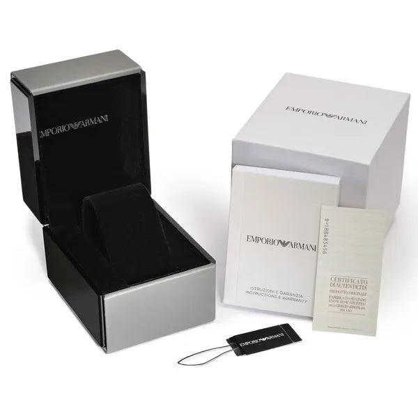 Emporio Armani AR60042 férfi automata csontvázas karóra, fekete bőrszíj, 43 mm