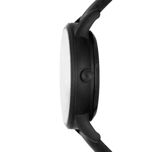 Emporio Armani AR60042 férfi automata csontvázas karóra, fekete bőrszíj, 43 mm