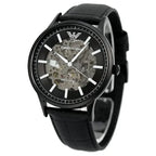 Emporio Armani AR60042 férfi automata csontvázas karóra, fekete bőrszíj, 43 mm