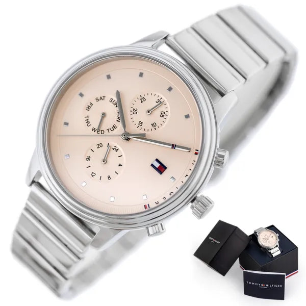 Tommy Hilfiger Blake 1781904 női karóra, ezüst acél, rózsaszín számlap 38 mm